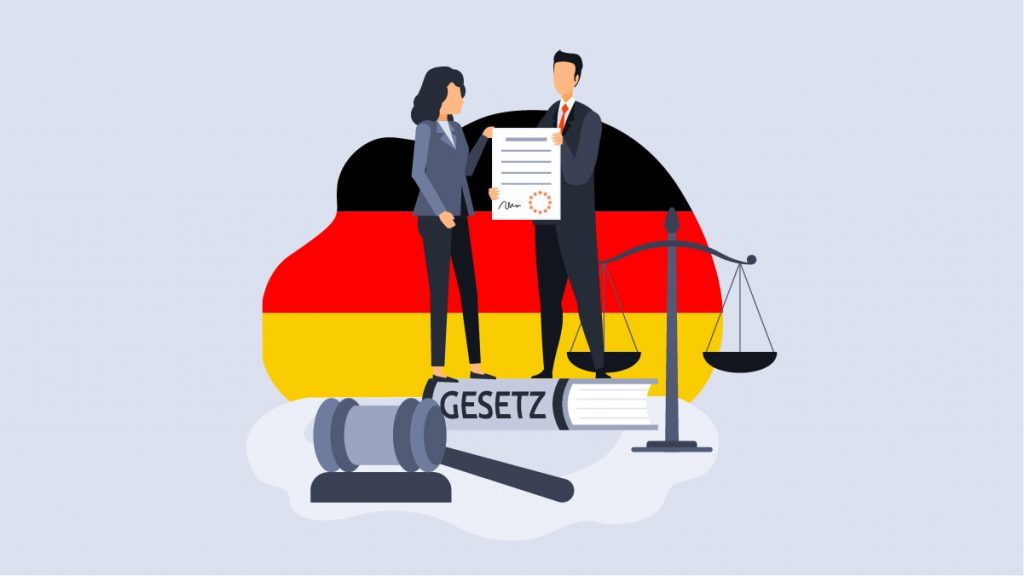 Illustration two persons talking about a German whistleblowing law