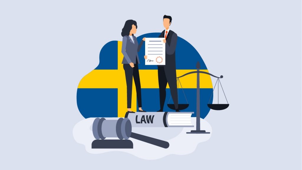 Illustration two persons talking about a Swedish whistleblowing law